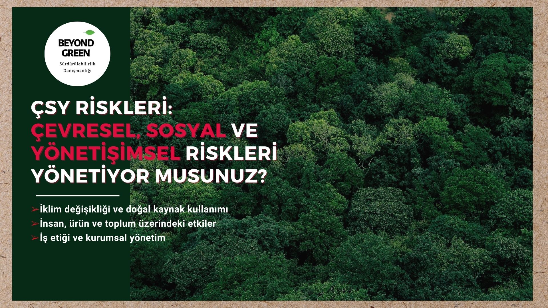 🌍 ÇSY RİSKLERİ: İş Dünyası İçin Sürdürülebilirlikte Yeni Dönem