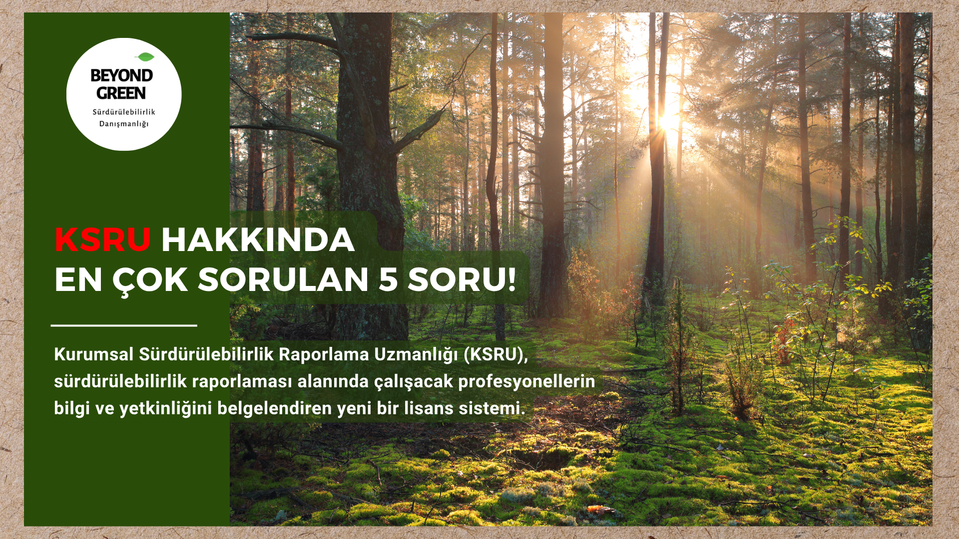 🎯Kurumsal Sürdürülebilirlik Raporlama Uzmanlığı (KSRU) Nedir?