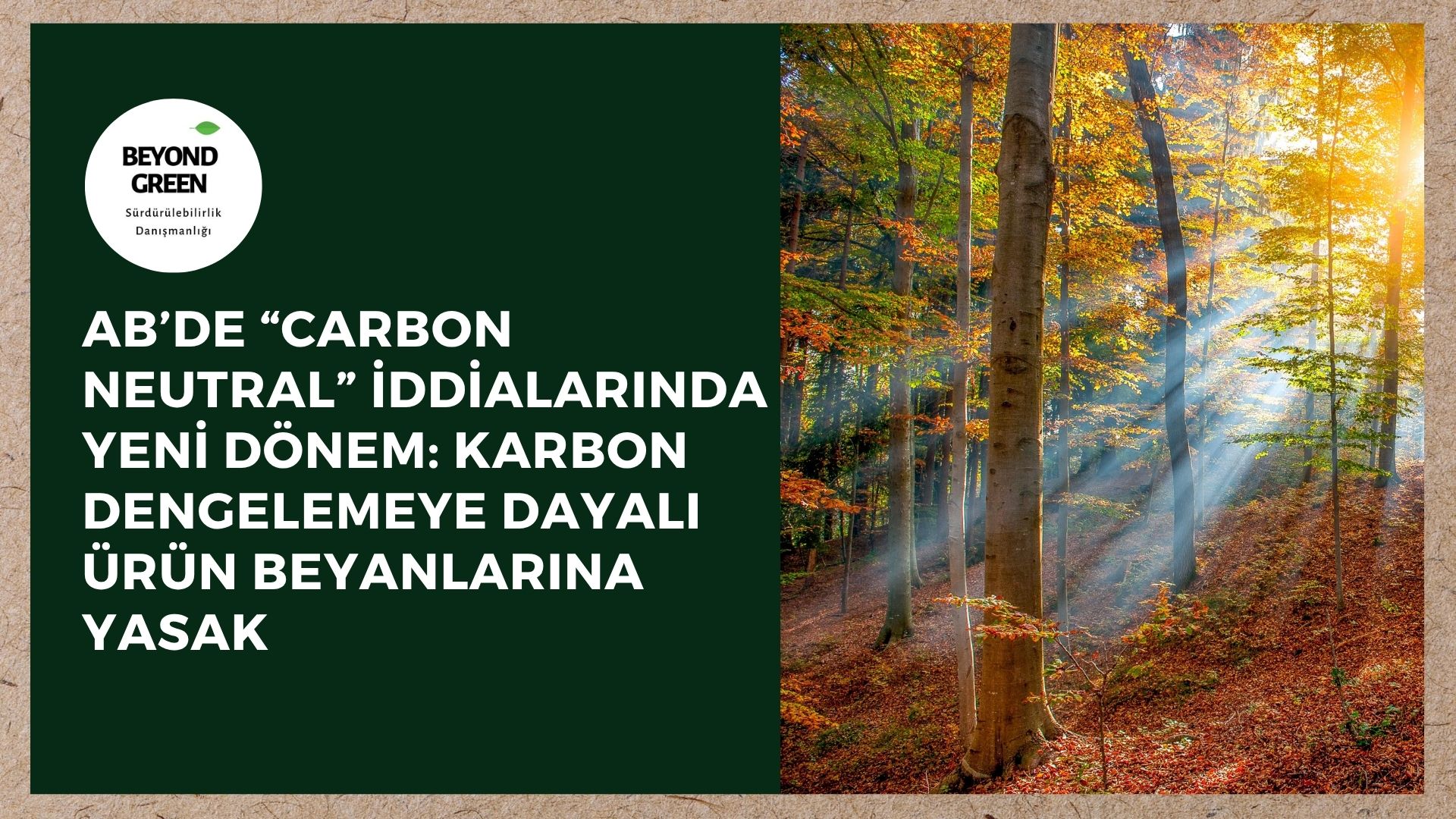 AB’de “Carbon Neutral” İddialarında Yeni Dönem: Karbon Dengelemeye Dayalı Ürün Beyanlarına Yasak